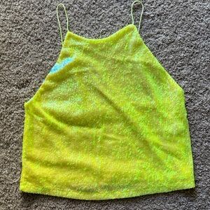 Zara Neon Green Sequin Camisole